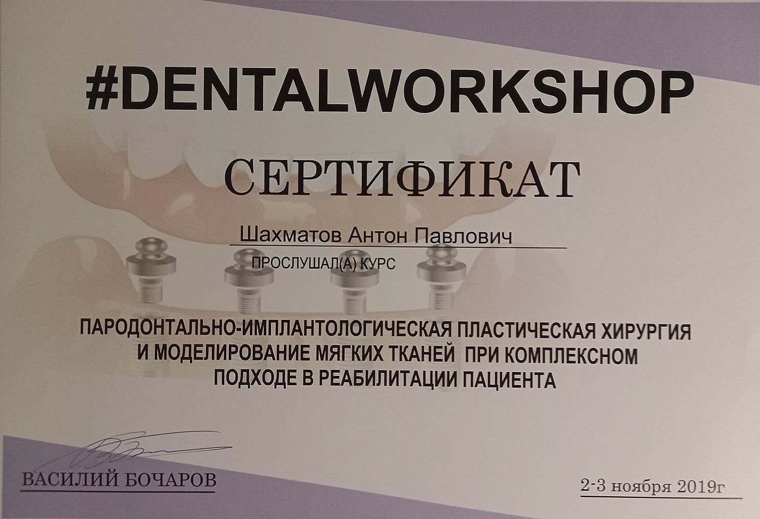 Документ об образовании: Шахматов Антон Павлович